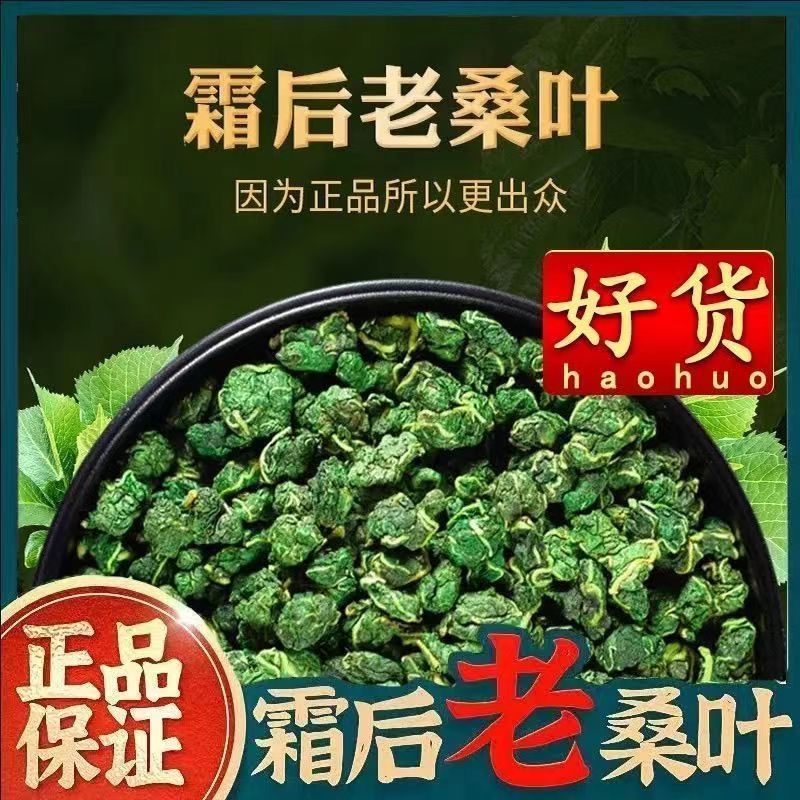 霜后桑叶茶野生老树桑叶中药材桑树叶霜降秋后桑叶茶500g泡茶泡水 - 图2