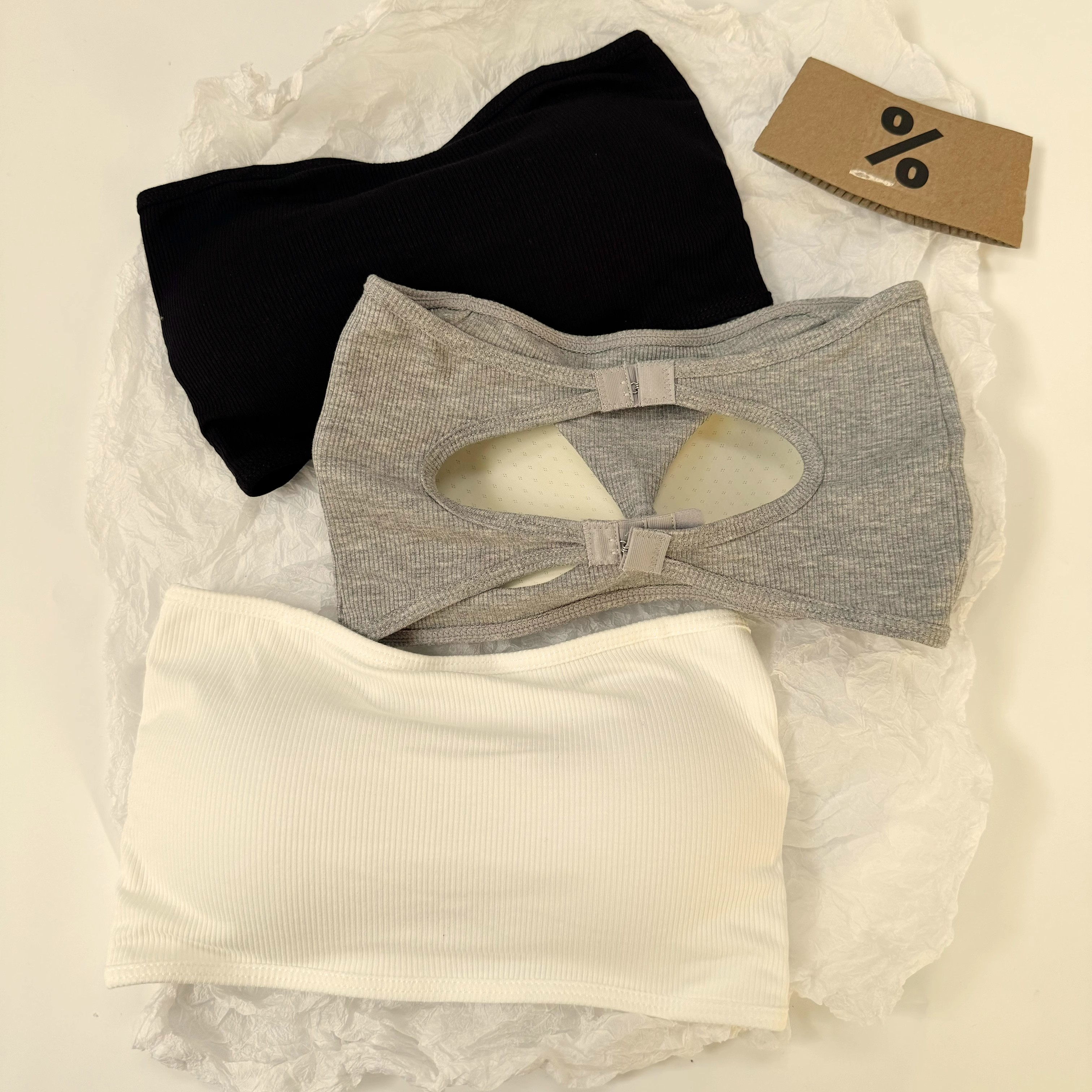 无肩带聚拢防滑内衣女生防走光薄款韩系抹胸一体式乳胶杯美背裹胸 - 图1