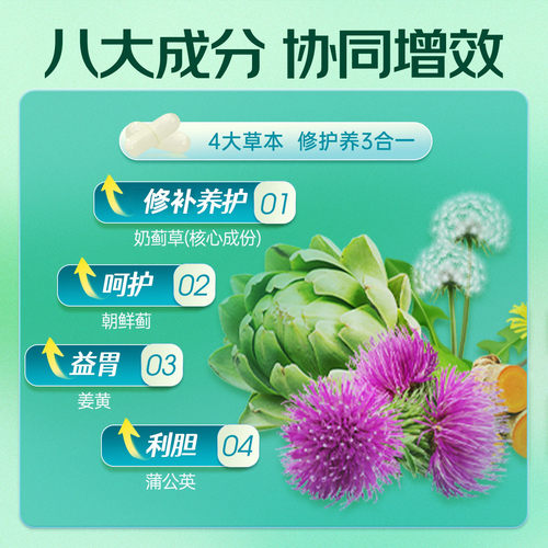 NYO3奶蓟草肝片解酒水飞蓟熬夜醒酒片促代谢正品肝脏胶囊保健品 - 图1