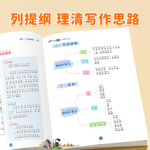2026新版二年级上册下册同步作文小学生同步课本写作技巧书人教版二上看图写话专项训练满分范文大全二年级素材积累斗半匠分类作文 - 图1