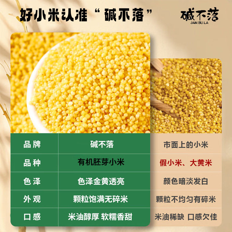 碱不落 东北小米2.5kg 优质新米食用杂粮粥 农家五谷
