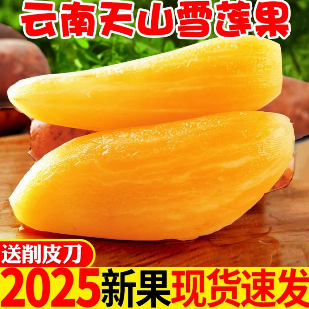 现货!云南天山雪莲果新鲜水果当季应季黄心特级9斤装孕妇大果红泥,淘宝优惠券,粉丝福利购,淘宝优惠卷