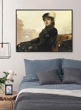 网红无名女郎俄罗斯世名画油画客厅玄关界装饰人画物美女卧室床头