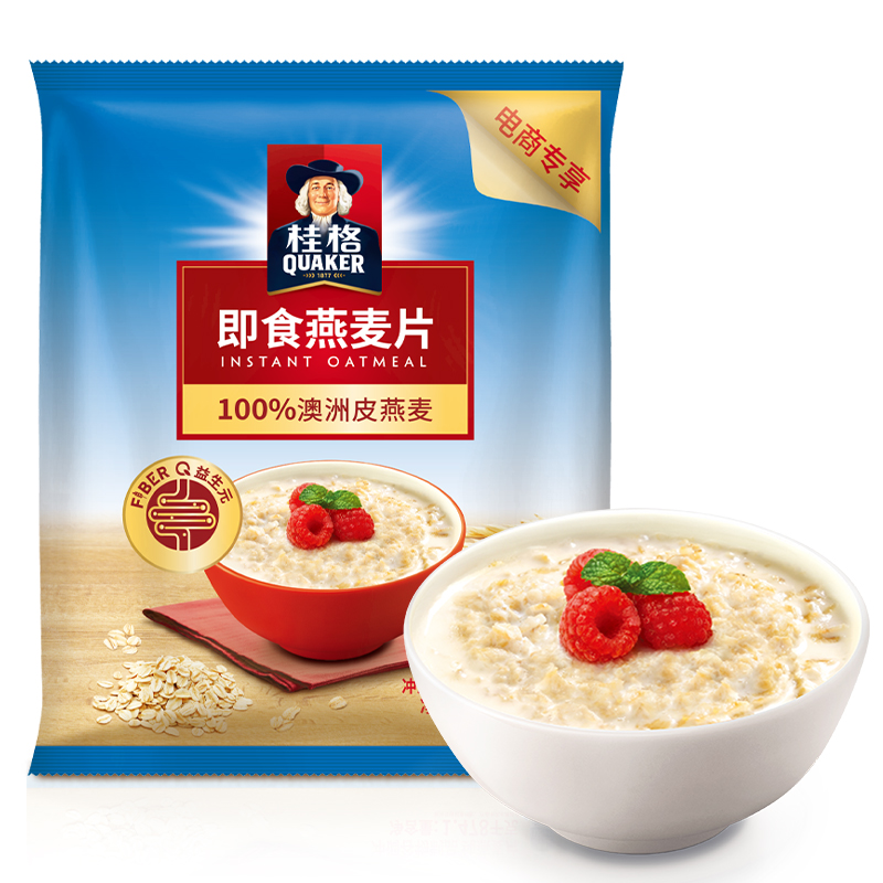 桂格即食纯燕麦片700g/1000g/1478g 袋装谷物原味速食营养早餐 - 图1