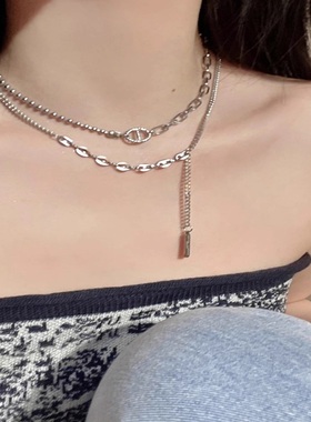 多层叠戴锁骨链甜酷韩版潮夏