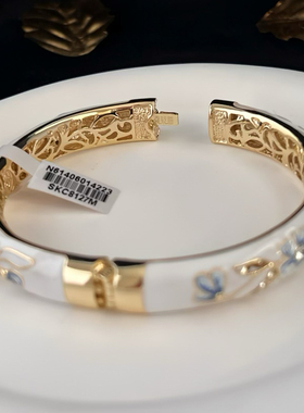 北京景泰蓝手镯女合金掐丝珐琅彩女细大圈宫廷复古镀金饰品送闺蜜