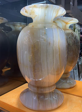 天然青海玉石花瓶摆件手工雕刻乔迁开业客厅办公室送礼收藏装饰品