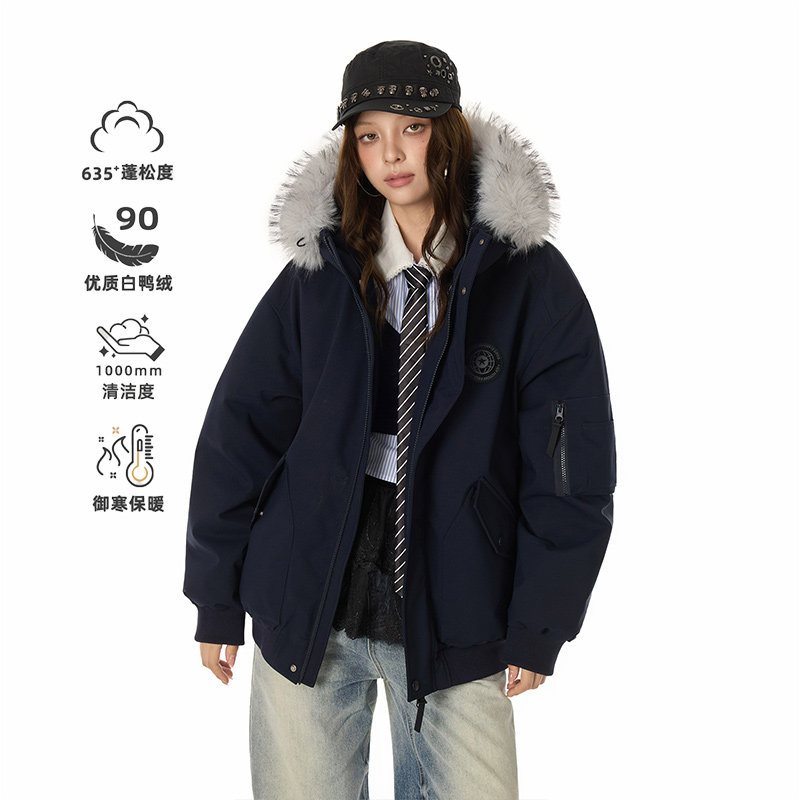 GOLFCROSS毛领轻薄羽绒服男女款冬季2025新款工装派克服外套加厚,淘宝优惠券,粉丝福利购,淘宝优惠卷