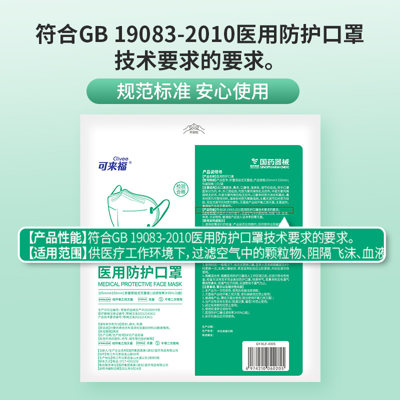 医疗口罩一次性医用外科n95白色透气3d立体秋冬成人单独包装正品 - 图0