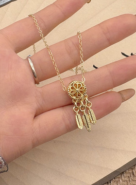 捕梦网流苏锁骨链韩版羽毛项链设