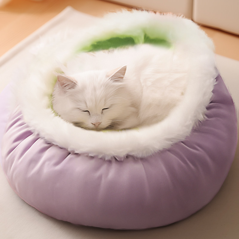 PawsHolic爪迷猫窝冬季保暖半封闭式猫窝冬天保暖秋冬季四季通用,淘宝优惠券,粉丝福利购,淘宝优惠卷