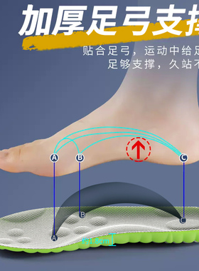 鞋垫吸汗防臭加厚足弓支撑减震