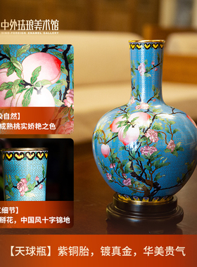 高档景泰蓝花瓶摆件生日商务送礼