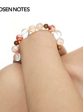 秋拾记 戴香珠宝系列「裸」奇楠沉香乳白晶月光石红胶花樱花玛瑙