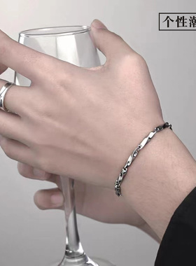 莫比乌斯手链钛钢不掉色男潮ins