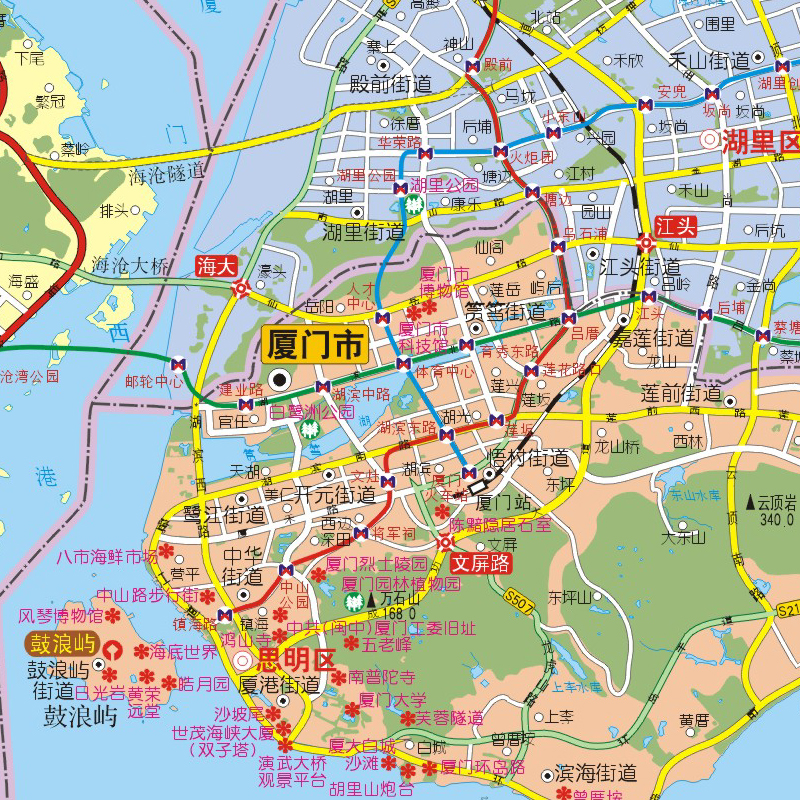 【央视网】2024新版 厦门地图 厦门city城市地图 折叠地图 厦门交通旅游地图 便携耐折 厦门市区地图2024旅游地图 厦门旅游攻略BD