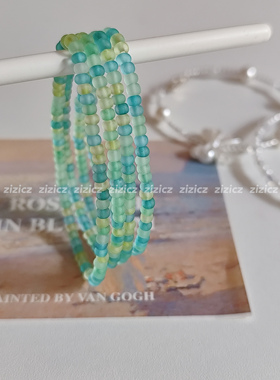 zizicz【香草薄荷】原创设计清新雾面感小众米珠手链女闺蜜礼物