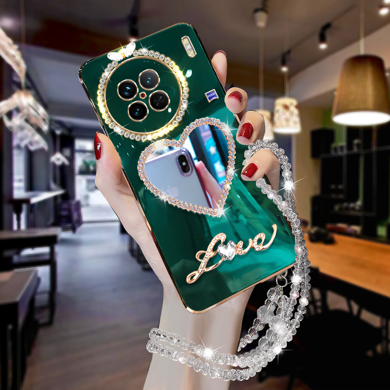 适用于vivoX90S手机壳高颜值新款曲面屏V2241HA超薄全包镜头X90化妆镜子防摔X80长挂绳软壳X70硅胶保护套X60 - 图3