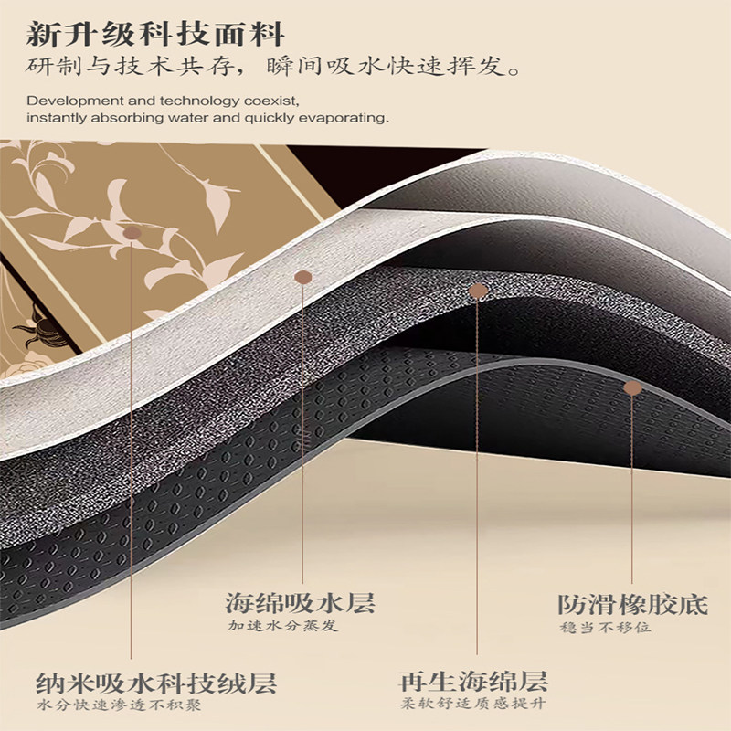 中古风入户地垫硅藻泥吸水速干玄关地毯2024新款门口进门防滑脚垫,淘宝优惠券,粉丝福利购,淘宝优惠卷