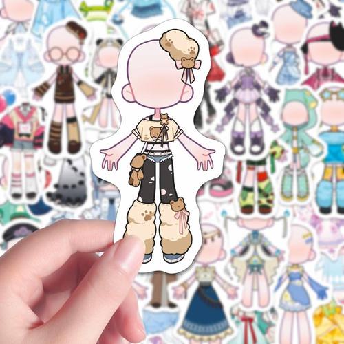 183贴免服服设oc绘画素材贴纸二次元创意服饰设计参考临摹贴画DIY - 图0