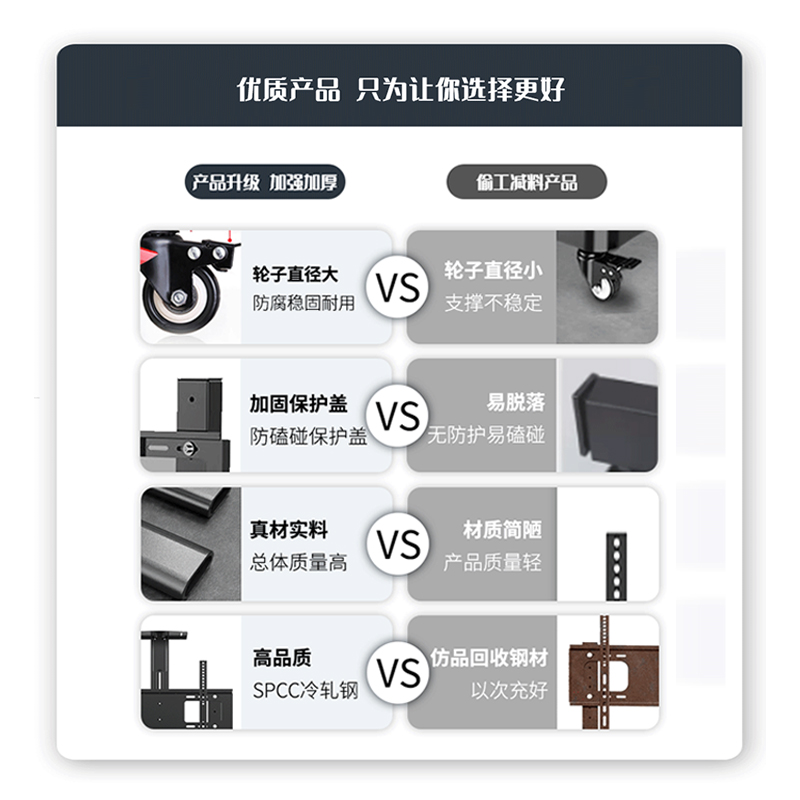 电视机支架可移动型落地式推车带轮适用于小米75海信创维通用挂架 - 图0