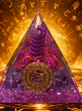 九紫石金字塔摆件天然紫水晶装饰品家居办公室招财石工位玄学摆件