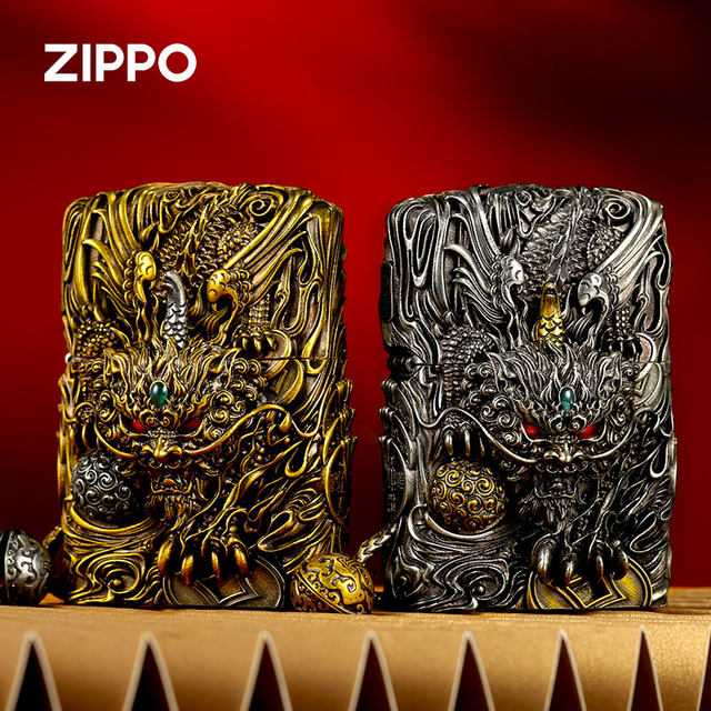 Genuine Zippo lighter smart Pixiu heavy armor pure copper mechanism spirit ball high-grade kerosene windproof gift for boyfriend