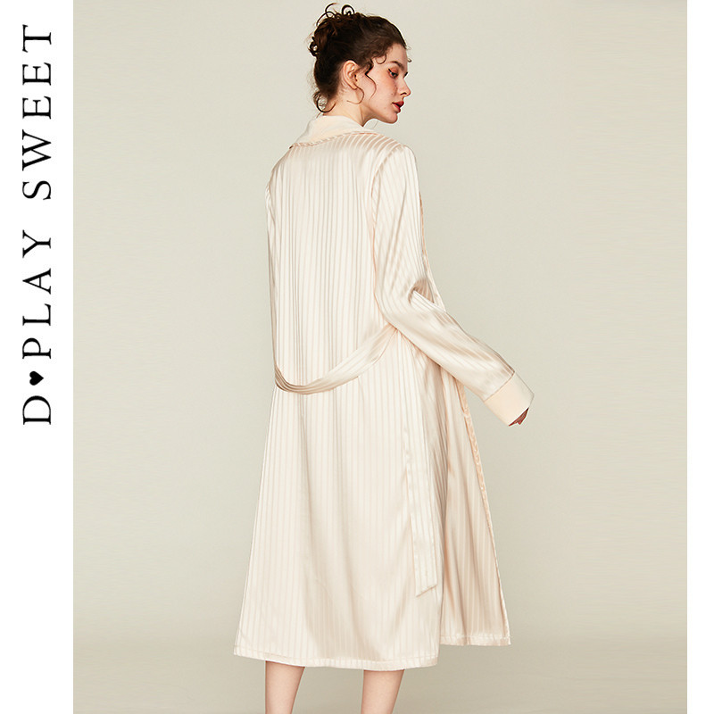 DPLAYSWEET【舒暖绒】轻奢缎面加绒浴袍晨袍舒适银狐绒保暖睡袍,淘宝优惠券,粉丝福利购,淘宝优惠卷