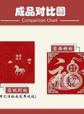 福禄满年马年福字珍珠画DIY