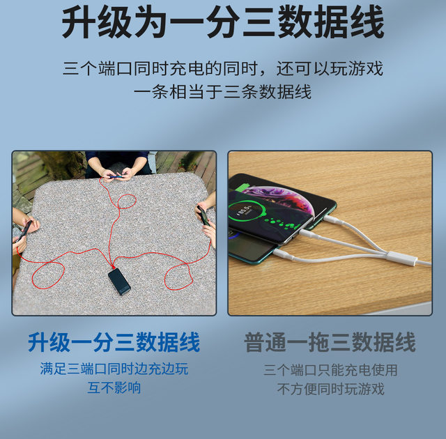 PD one-to-three Typec to one-to-three data cable