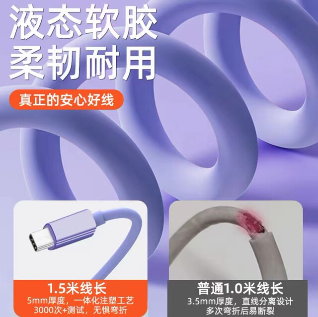6A super fast charging elbow spring data cable 100W