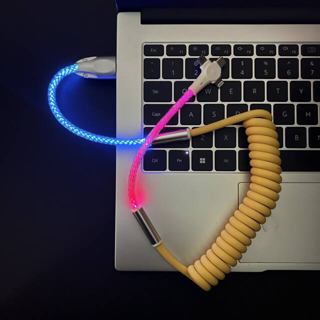 120W super fast charging three-in-one spring telescopic