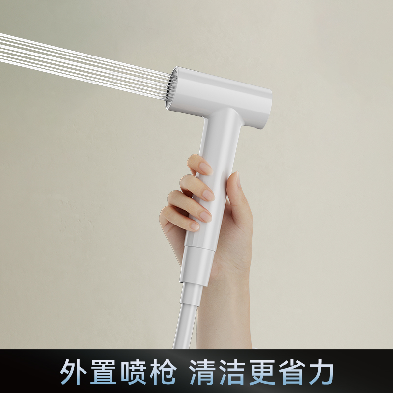 瑞摩奶白色花洒套装家用卫浴奶油色冷热水淋浴器增压喷头瀑布沐浴