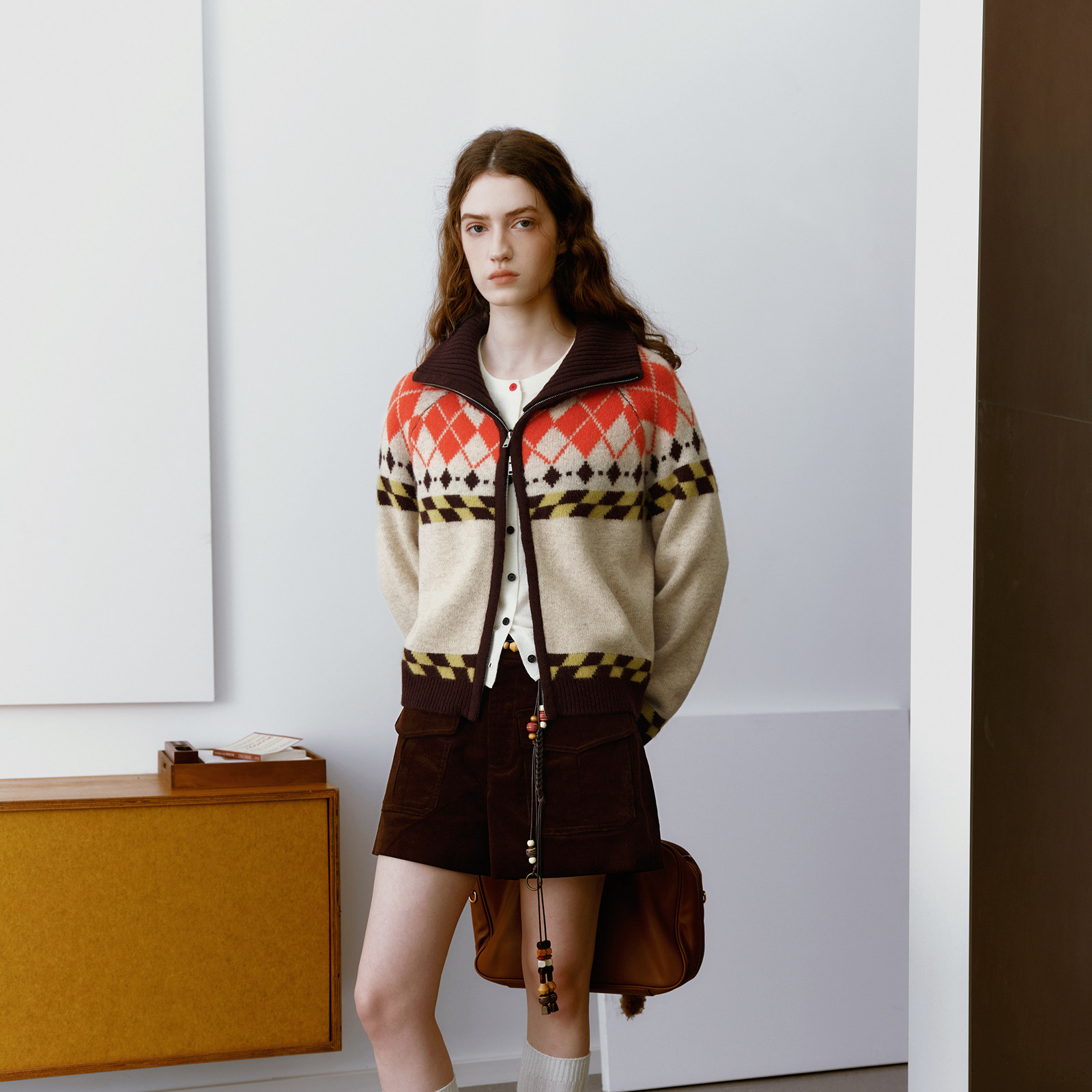 wana try双口袋灯芯绒含腰链短裤26春季新品咖色复古百搭短裤女,淘宝优惠券,粉丝福利购,淘宝优惠卷