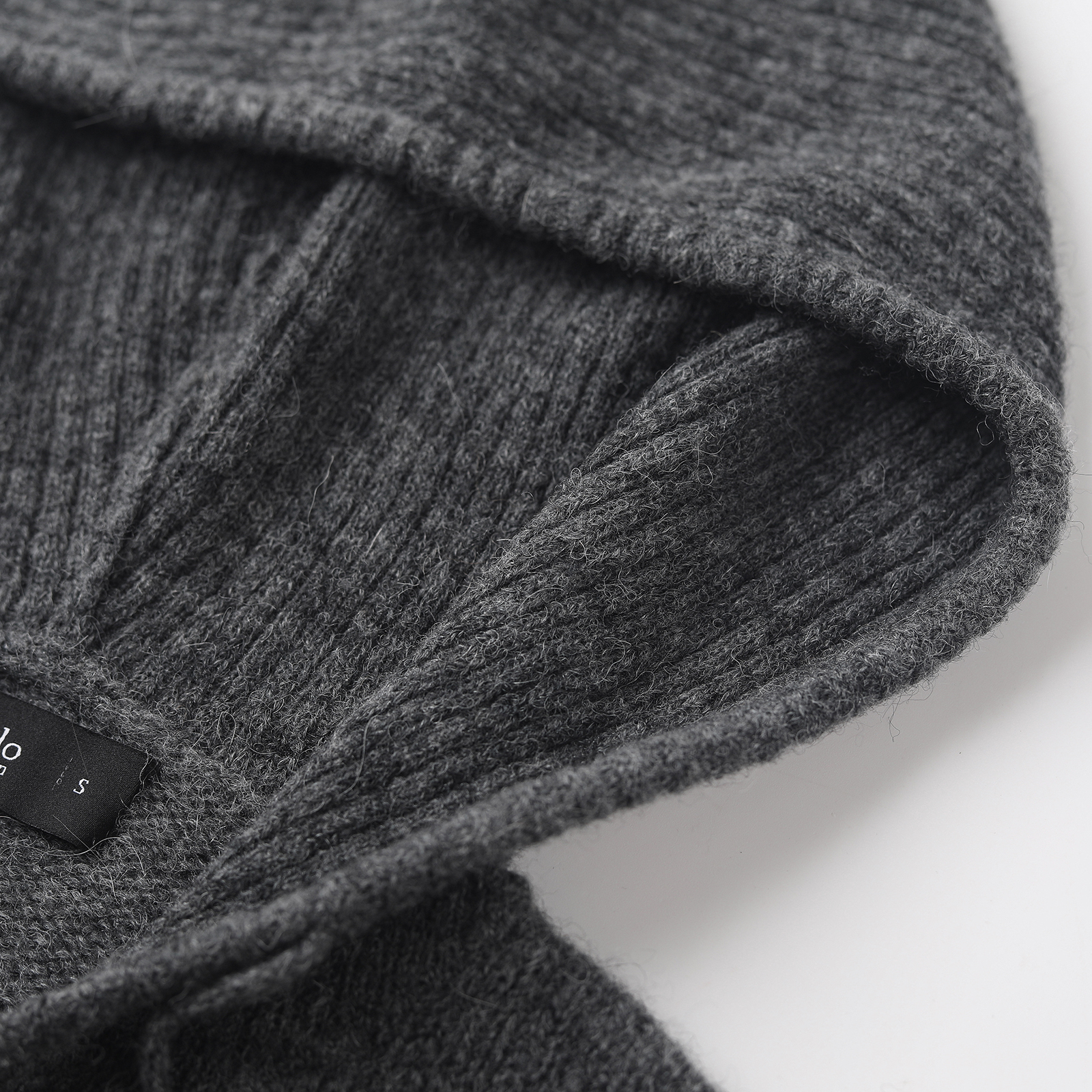 wana try羊驼毛羊毛连帽针织开衫2025秋冬新品灰色韩系简约上衣女 - 图2