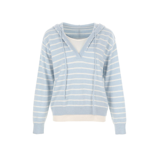 Wanatry pure wool commuter fake two-piece knitted sweater