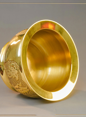 福报金纯铜6寸金炉香炉家用公司闽南拜拜初一十五初二十六烧金纸