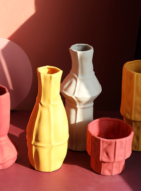 北欧几何形状插干花花瓶创意摆件家居客厅餐厅电视柜茶几装饰品