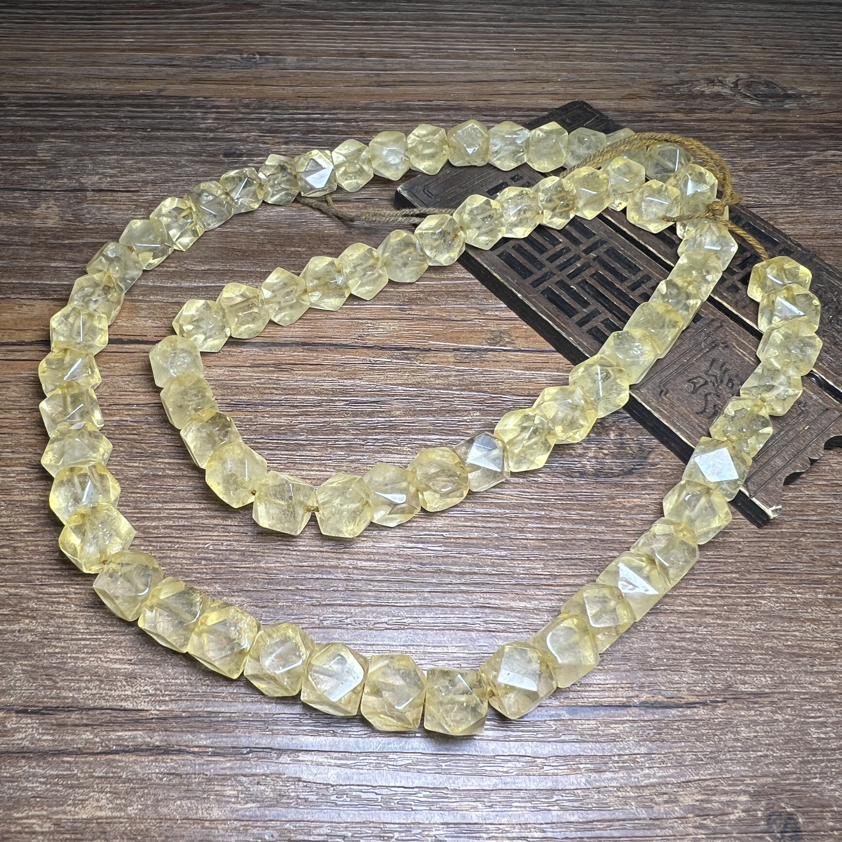 高古老珠子天然白水晶六棱珠八棱珠勒子管珠手链高古水晶文玩配珠 - 图2