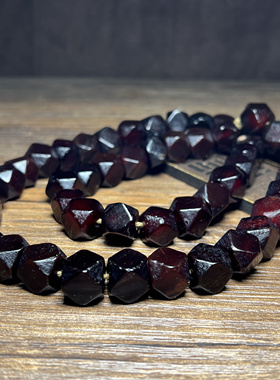 天然酒红老玛瑙糖八棱珠手链手串深红药师珠转运佛珠念珠长串配珠