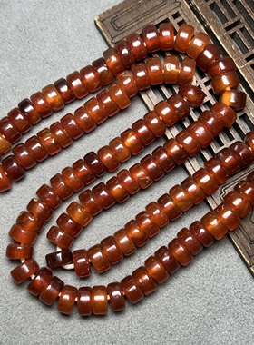 老红玛瑙珠子仿古西周老玛瑙红玛瑙大孔西玛算盘珠串隔珠配珠配饰