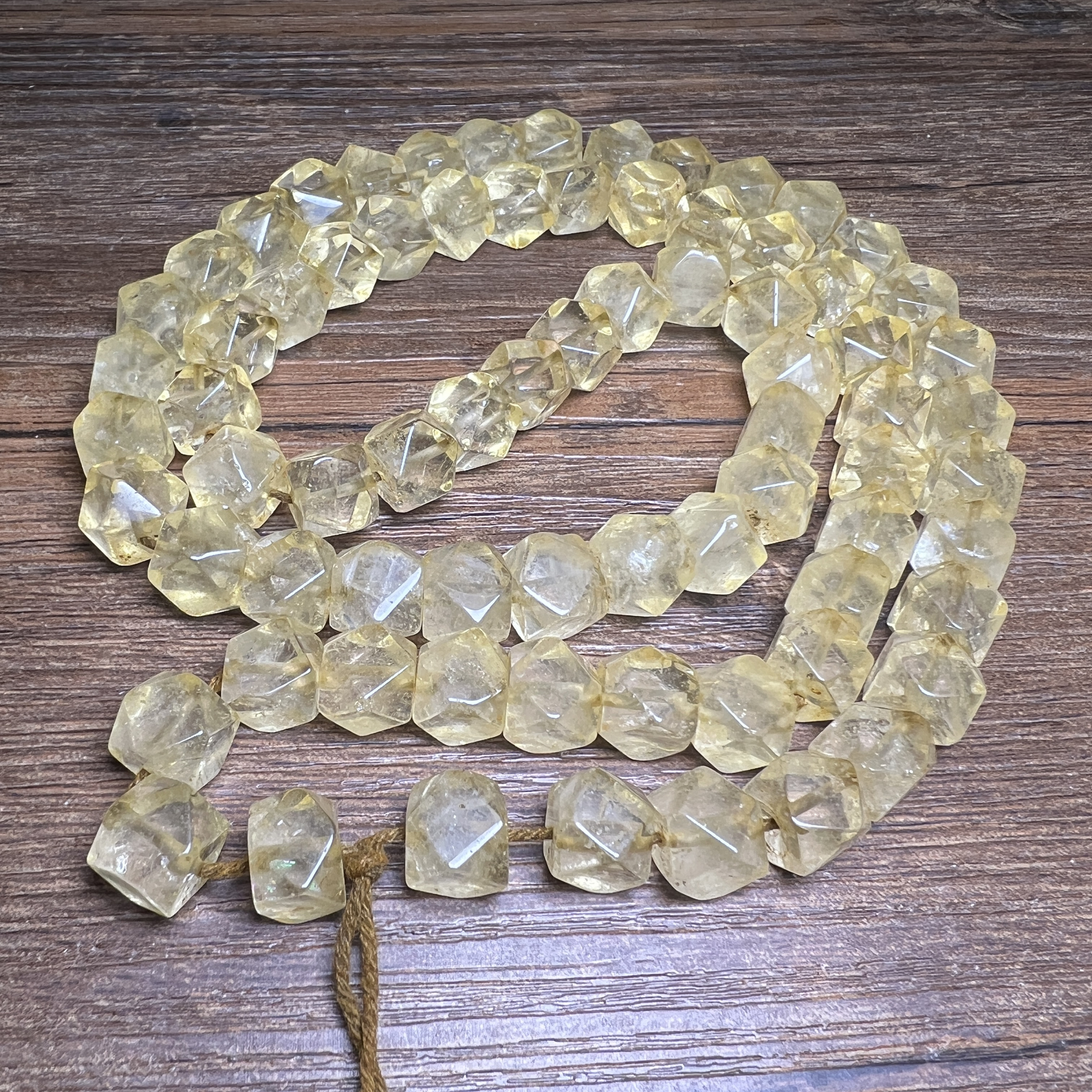 高古老珠子天然白水晶六棱珠八棱珠勒子管珠手链高古水晶文玩配珠 - 图0