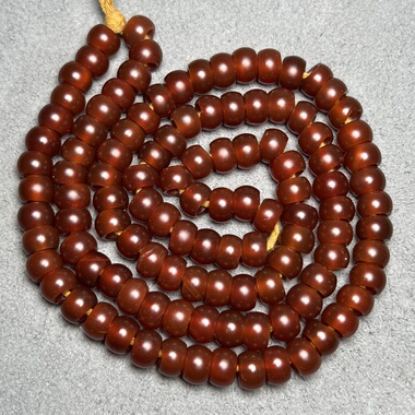 酒红老玛瑙大孔亚光算盘珠玛瑙108粒项链男女款车轮珠西玛珠配饰