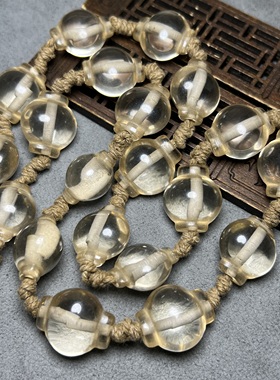 尼泊尔老水晶多棱老白水晶项链灯笼珠白水晶手链项链文玩吊坠配饰