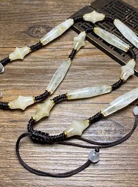 尼泊尔老白水晶多棱珠白水晶勒子水晶长管老珠子散珠项链配珠