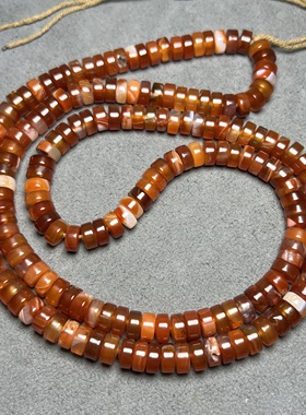 天然油润红玛瑙直切剁珠散珠手工串珠diy手链项链配饰隔片红玛瑙