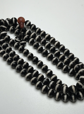 西藏一线天珠佛珠 8毫米108颗一线天珠佛珠 念珠 脖挂 手持手串