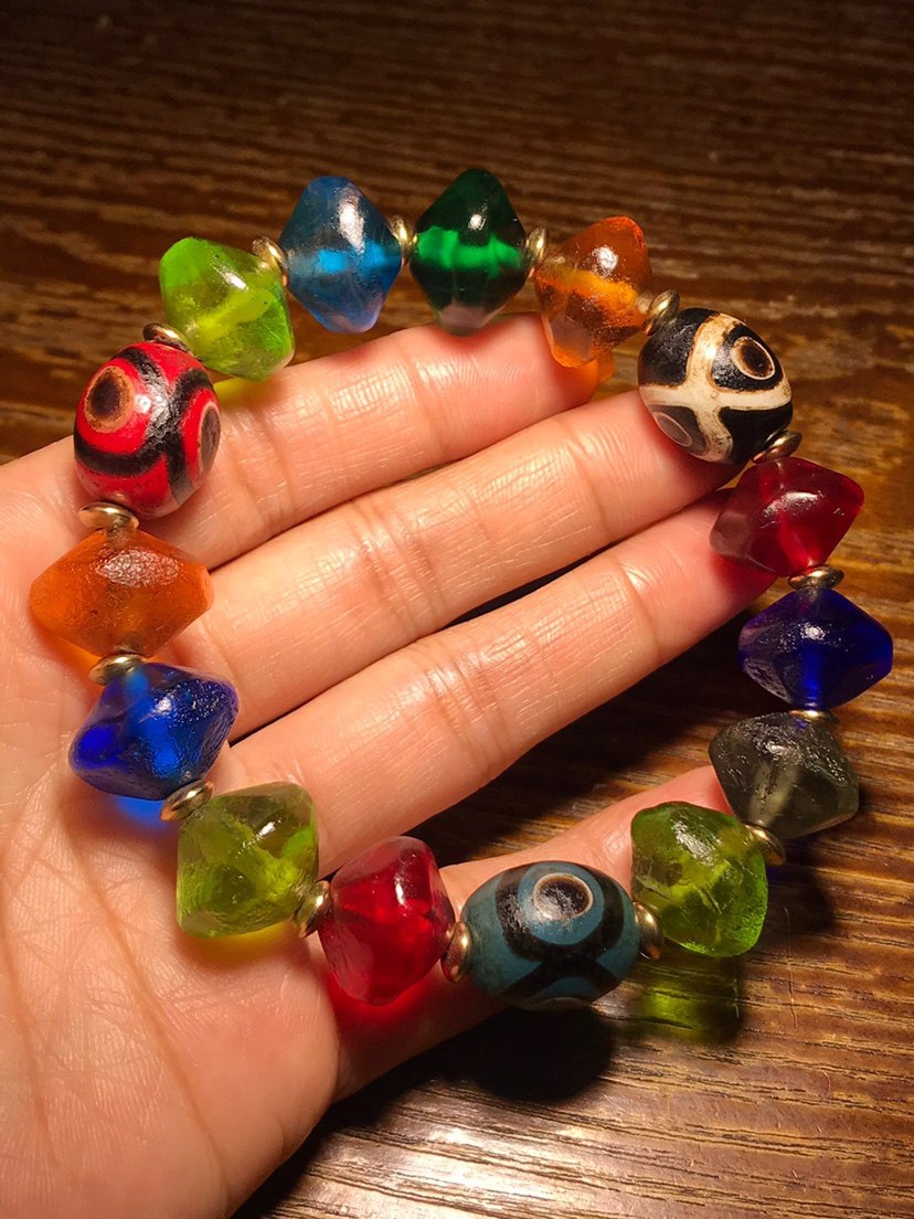 凡士林老琉璃飞碟散珠 diy手链项链绳编织手工材料配饰多宝手串