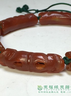 古玩杂项老珠子辽金龙头包浆镂空