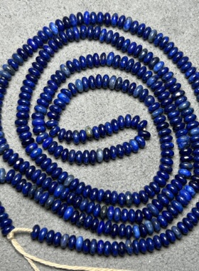 天然阿富汗原矿青金石算盘珠隔片串珠子手链半成品手工饰品配件